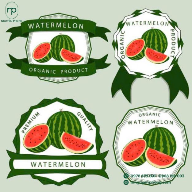 mẫu sticker dưa hấu 1